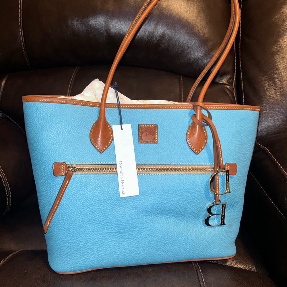 Dooney & Bourke Sky Blue Pebble Leather Tote BNWT